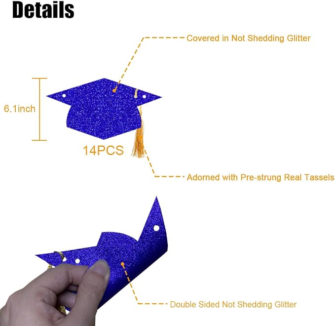 Graduation Decorations Class of 2026 Glitter Congrats Grad Graduation - Image 6