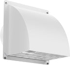 4 Inch Dryer Vent Cover Outside, HG Power Metal Exterior Vent Cover with Removable Screen & Cushioned Non-Return Flap, Air Wall Vent for House, Range Hood, AC, Opening Diameter: 3.81" White
