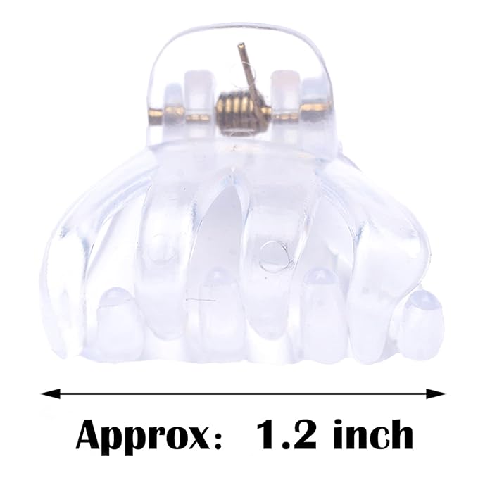 Cobahom 24 Pack Small Hair Claw Clips 1.2 Inch Plastic Hair Clips for Thin Hair No-Slip Mini Hair Clips Hair Styling Accessories for Women and Girls (White)