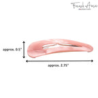 French Amie Clic Clac Large Handmade Celluloid Acetate Set of 2 Snap Hair Clips No Slip Side Slide-in Barrette for Women and Girls (Blush Pink)