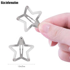 Star Hair Clips 2000s Y2K Black Silver Star Hair Accessories Snap Hair Barrettes Non Slip Metal Hair Clips for Girls Women -30 PCS 1.18"