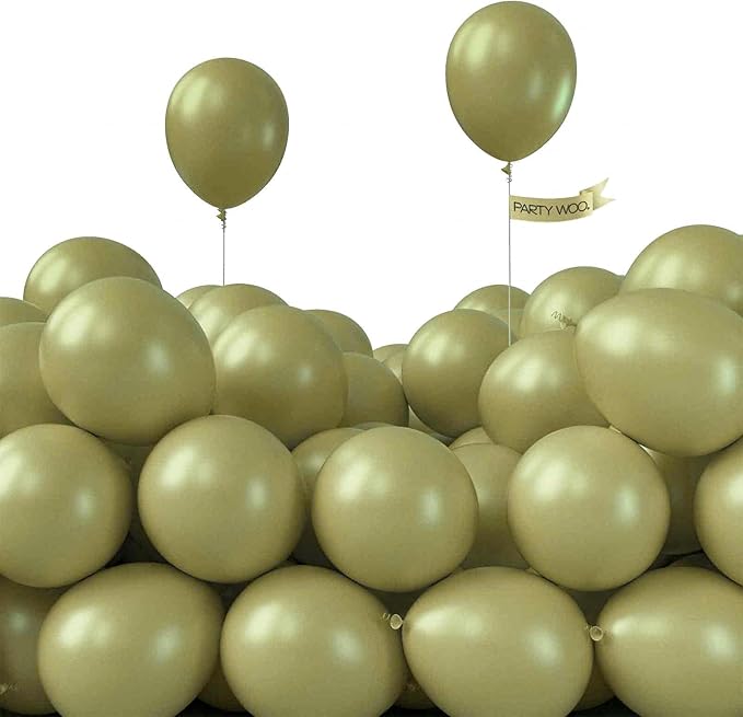 PartyWoo Sage Green Balloons 100pcs Olive Green Color 5 Inch | Balloons by PartyWoo