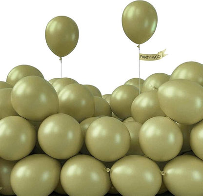 PartyWoo Sage Green Balloons 100pcs Olive Green Color 5 Inch | Balloons by PartyWoo