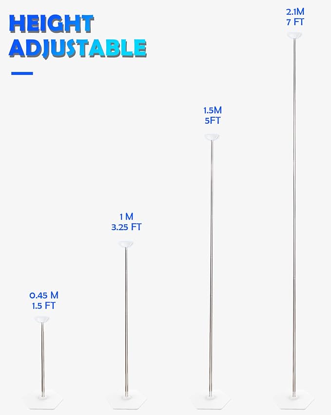 TekXYZ Telescoping Balloon Stand Set of 4, 1.5-7FT Adjustable Height | Sturdy & - Image 5