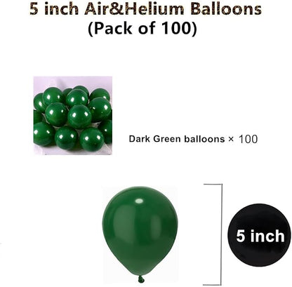 5 inch Dark Green Party Balloons - Image 2