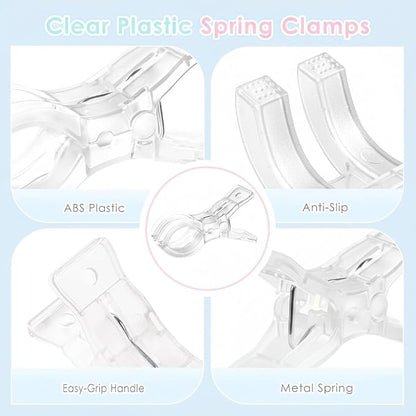 12 Pack Large Balloon Arch Clips, Transparent Spring Clamps - Image 3