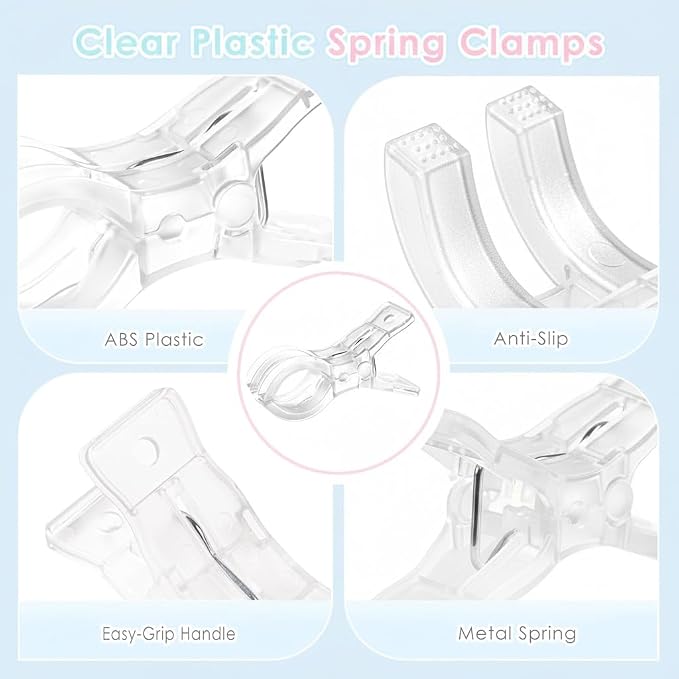 20 Pack Large Balloon Arch Clips, Transparent Spring Clamps - Image 3