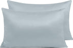 NTBAY Zippered Satin Pillow Cases for Hair and Skin, Luxury Queen Hidden Zipper Pillowcases Set of 2, 20x30 Inches, Grey