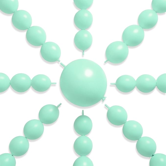 PartyWoo Light Green Linking Balloons 100pcs 6 Inch Mint Link Balloons | by PartyWoo