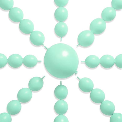 PartyWoo Light Green Linking Balloons 100pcs 6 Inch Mint Link Balloons | by PartyWoo