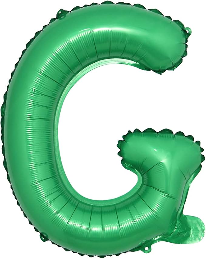 16 inch Green Alphabet Letter and Number Balloons Set Package, Aluminum Hanging by RUIANSI