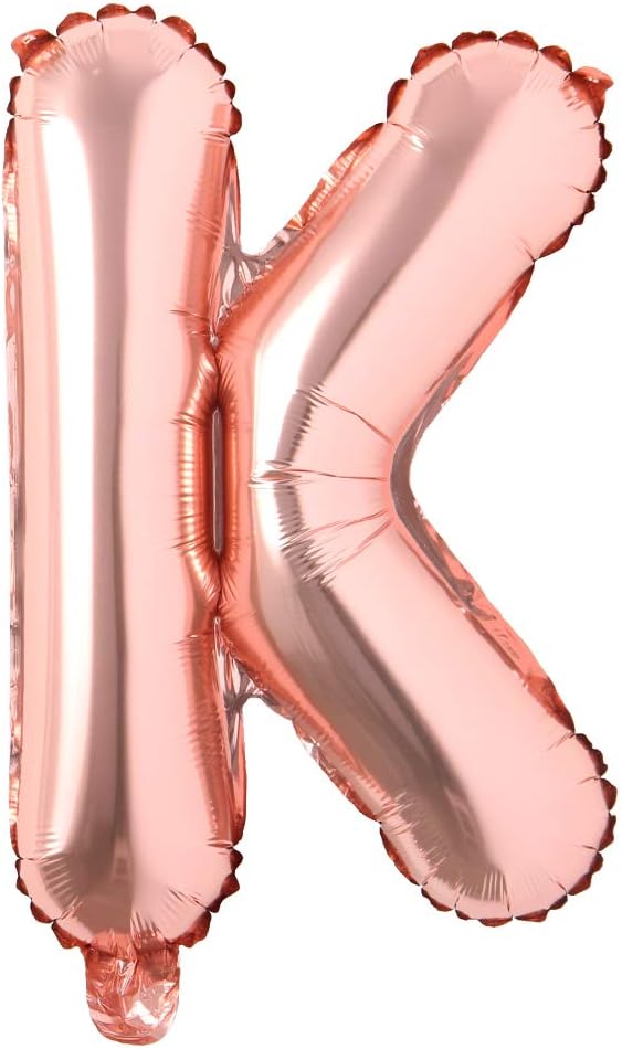 16" inch Single Rose Gold Alphabet Letter number Balloons Aluminum Hanging Foil by REIANS