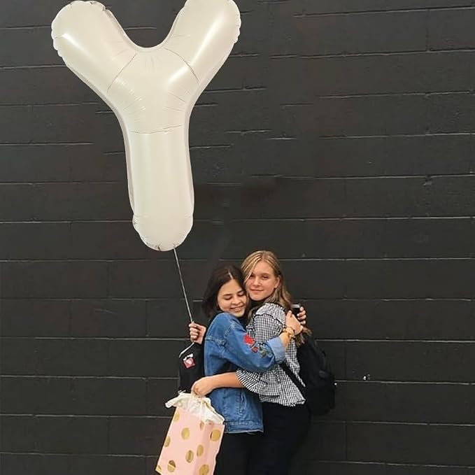TONIFUL 40 Inch Large Cream White Letter Y Balloons Giant Alphabet Letter - Image 5