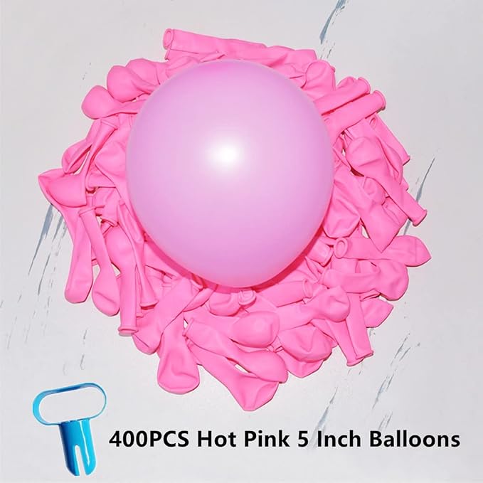 400 Pack 5 Inch Hot Pink Latex Balloons Helium Balloons Party Balloons - Image 2