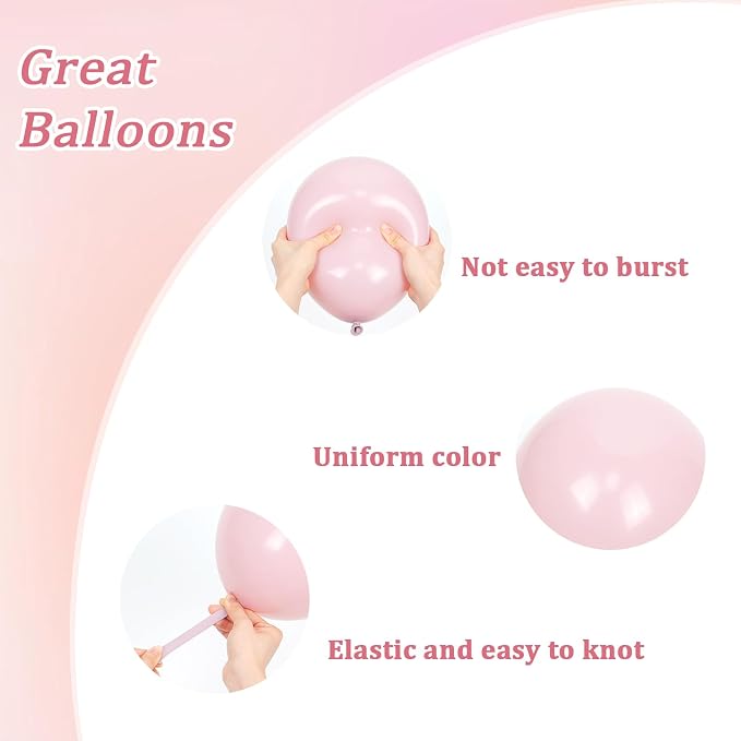 60pcs Pink and White Balloons 12inch - Image 3