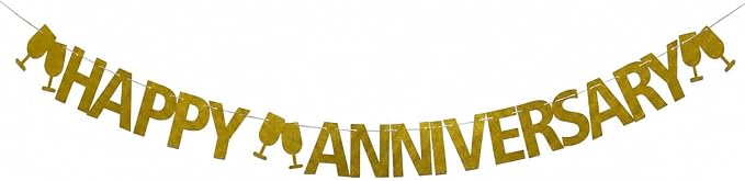 Happy Anniversary Banner, Wedding Anniversary Party Decorations Supplies - Image 2