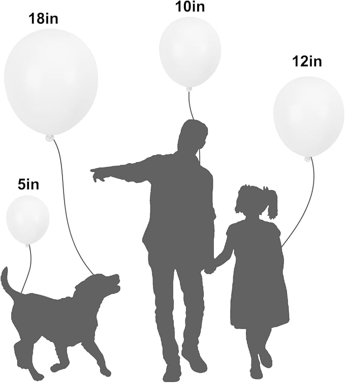 APLANET 150pcs White Balloons Different Sizes 18 12 10 5 Inch, Latex Balloons - Image 3