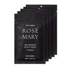 RATED GREEN Rosemary Balancing Scalp Pack | Organic Cold Brewed Charcoal | 2-in-1 Detoxifying Hair Mask for Flaky, Oly Scalp & Hair | Silicone-Free, Korean Hair Care | 1.69 fl oz (Pack of 5)