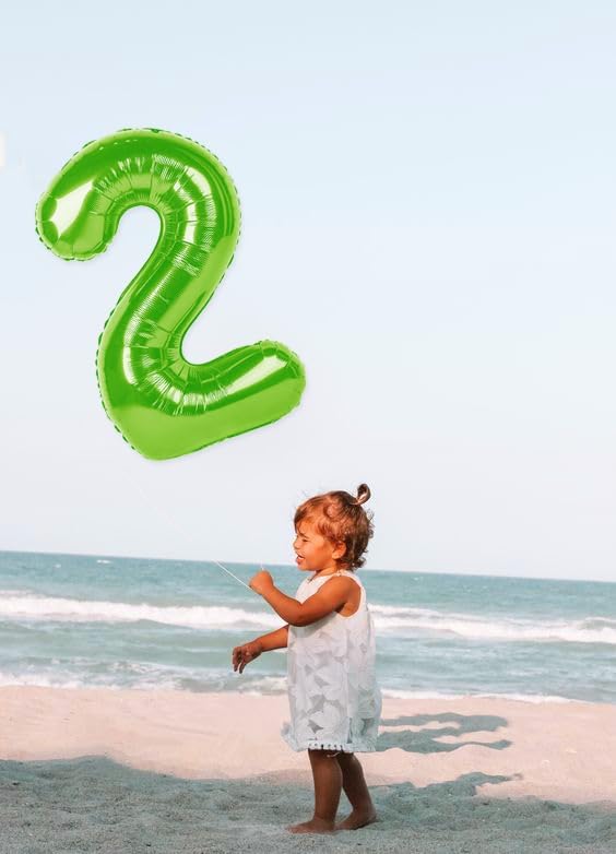 2 Balloon Number 40 Inch Light Green Balloons - Image 4