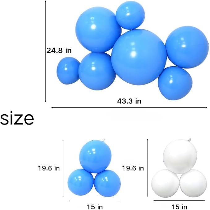 Reusable Inflatable Balloon Garland Arch Kit, 43in/15in Linked Pvc Balloons - Image 6