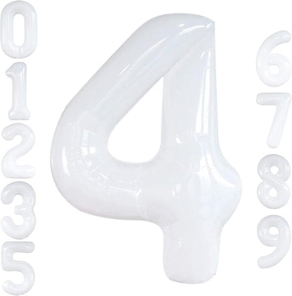 KatchOn White Number 4 Balloon 40 Inch, Unicorn Birthday by KatchOn