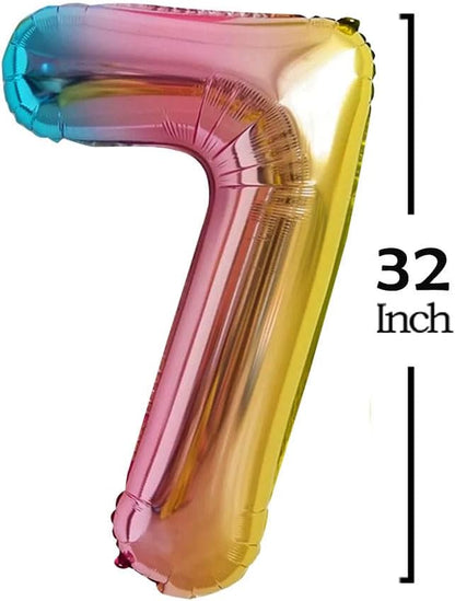 Rainbow 2027 Foil Number Balloons - Image 2