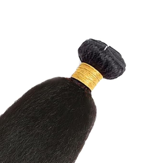 Human Hair Bundles Color 1B Kinky Straight Bundles 18 Inch Brazilian Virgin Soft and Silky Remy Hair Extensions Niegmeag Double Weft Natural Black Yaki Straight Bundle 100g
