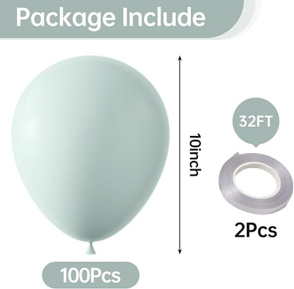 10 Inch Pastel Green Balloons - Image 2