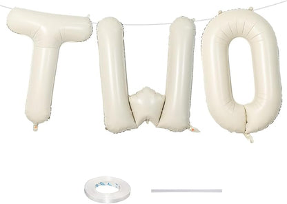 40 Inch Beige Letter Balloon, Cream White Sand Alphabet by Lingqiang