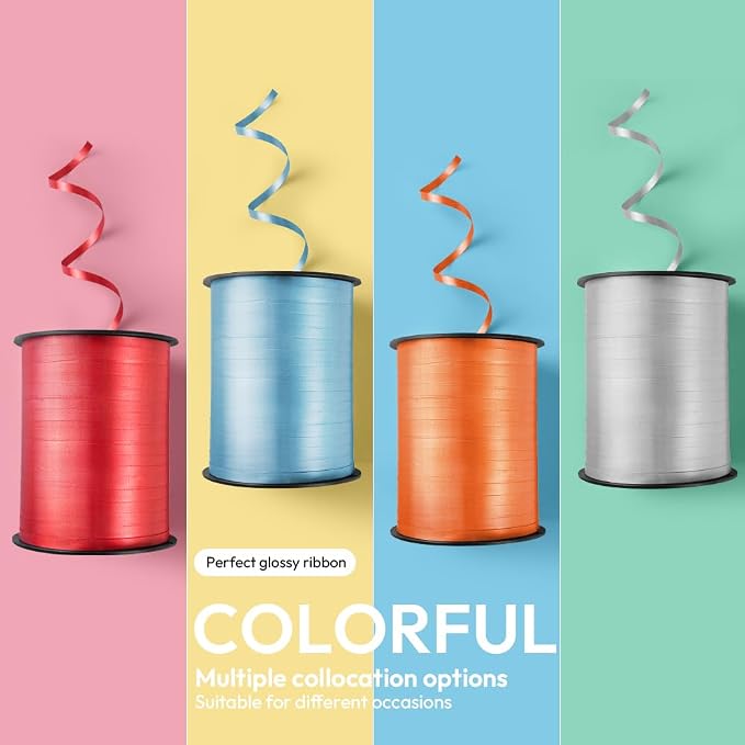 500 Yards Curling Ribbon for Gift Wrapping, 3/16" Balloon String for Christmas - Image 6