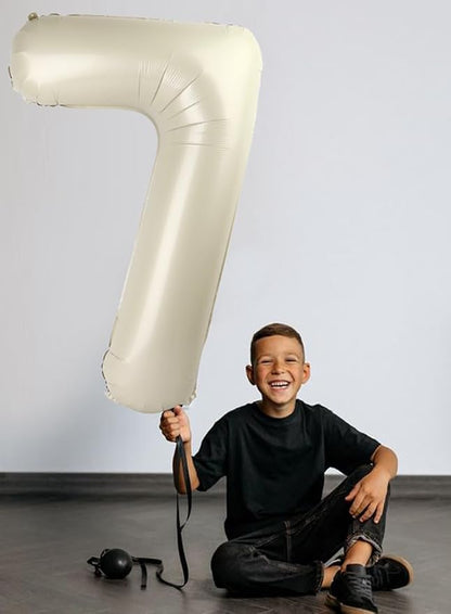 9 Balloon Number 40 Inch Cream Balloons - Image 4