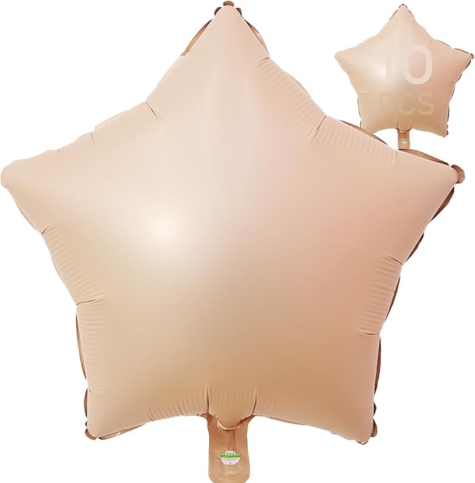 Beige Star Balloons 18 Inch by VHUWE