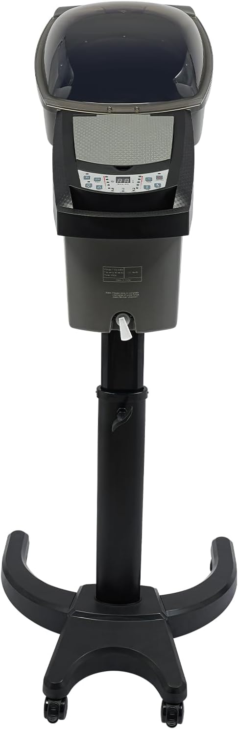 Hair Steamer, 7 Light Professional Standing Deep Conditioning Hair Steamer, Household Hair-Care Machine with Hair-Care Hood & 57.49 oz Water Tank for Salons Barbershops (Black)