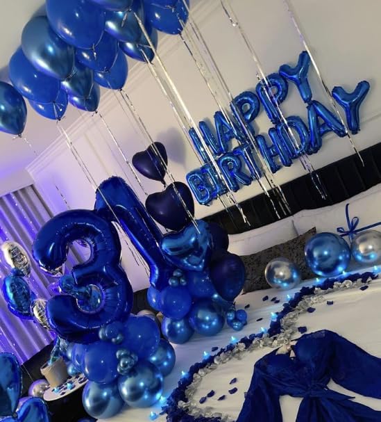 Night Blue Number 3 Balloon 40 inch, 3rd Birthday Party Balloons Decorations | - Image 5