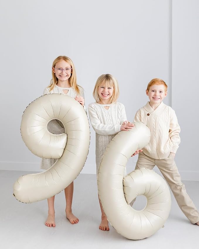 Cream Number 6 Balloon 40 Inch - Image 3