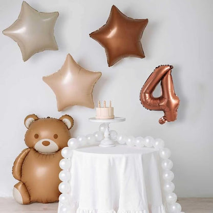 TONIFUL Number Balloon 16 Inch 10 Pcs Brown 0-9 Birthday Number Balloons | - Image 3