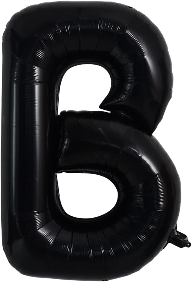 TONIFUL 40 Inch Large Black B Letter Jumbo Helium Balloons, Foil Mylar Big by TONIFUL