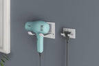 Self Adhesive Hair Dryer Holder Wall Mounted - Adhesive Bathroom Hair Blow Dryer Rack Organizer Compatible with Supersonic Hair Dryers (White)