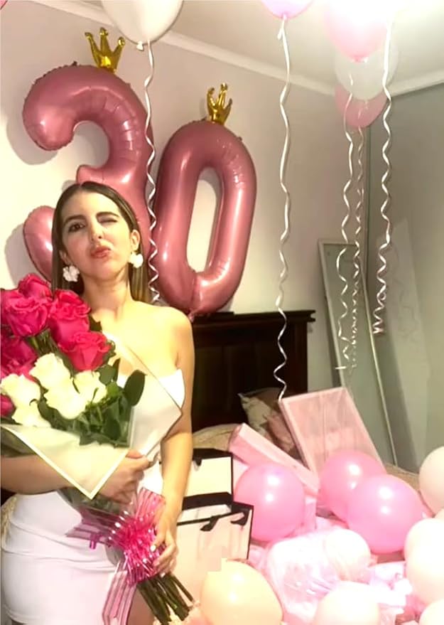 Pink Crown Number 0 Balloon 40 inch, Big Pink 0th Birthday Party Decorations | - Image 4