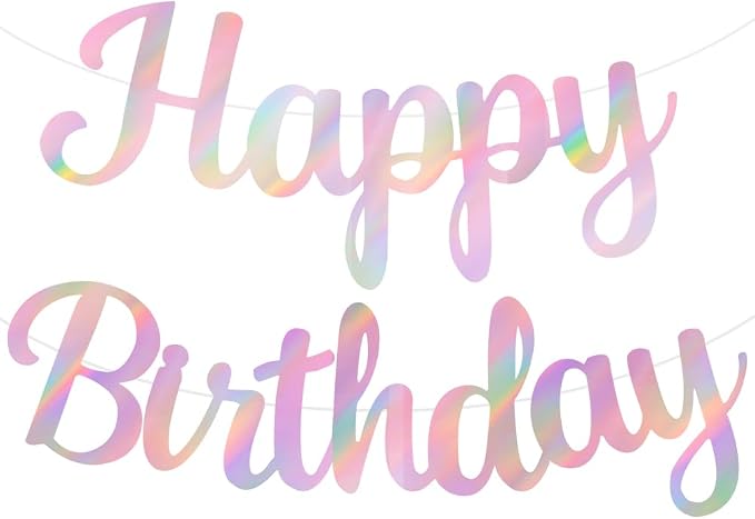 BEISHIDA Double-Sided Rainbow Pink Happy Birthday Banner by Beishida