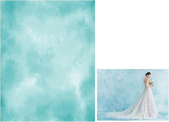 6.5x10ft Aqua Abstract Solid Photography Backdrops Gradient Portrait Photo by HMTFOTO