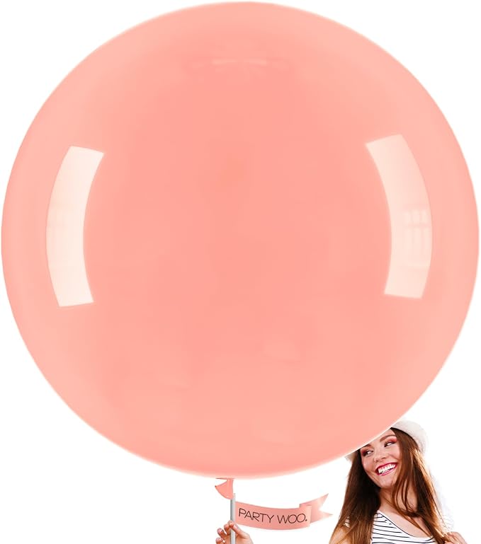 PartyWoo Pastel Orange Balloons 4 pcs 36 Inch Extra Large Big Jumbo Giant Baby by PartyWoo