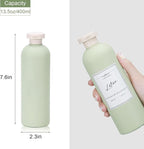 13.5 oz Plastic Travel Shampoo Bottles, Refillable Flip Cap Squeeze Bottles for Toiletries, Large Leakage-proof Travel Shampoo and Conditioner Container (Blue and Green)