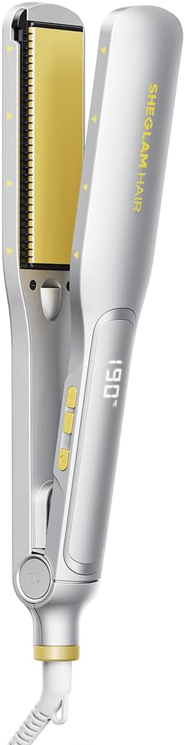 SHEGLAM Hair Straightener 1.5 inch Sleek Chic Wide Glide, 10 Million Negative Ion Flat Iron, 60s Quick Heating