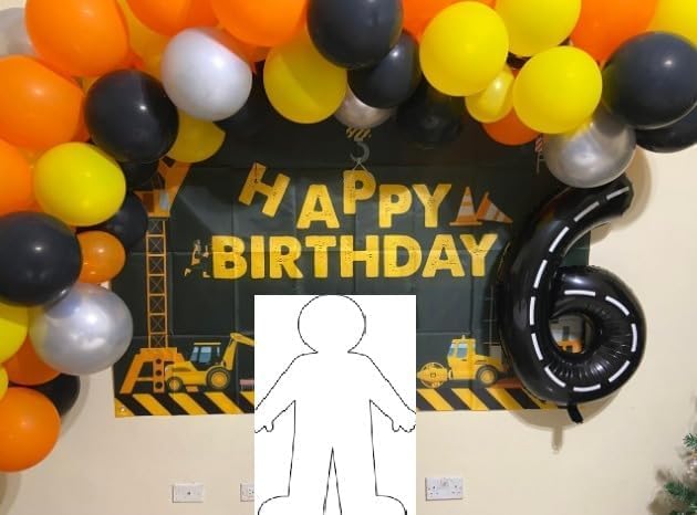 Number 6 Balloons 40 Inch for 6 16 Birthday Party Decorations, Line Black | - Image 2