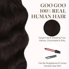 GOO GOO Tape in Hair Extensions Human Hair, 2 Dark Brown, 24inch 100g 40pcs, Skin Weft Seamless Invisible, Silky Straight with Thick Ends, Remy Human Hair