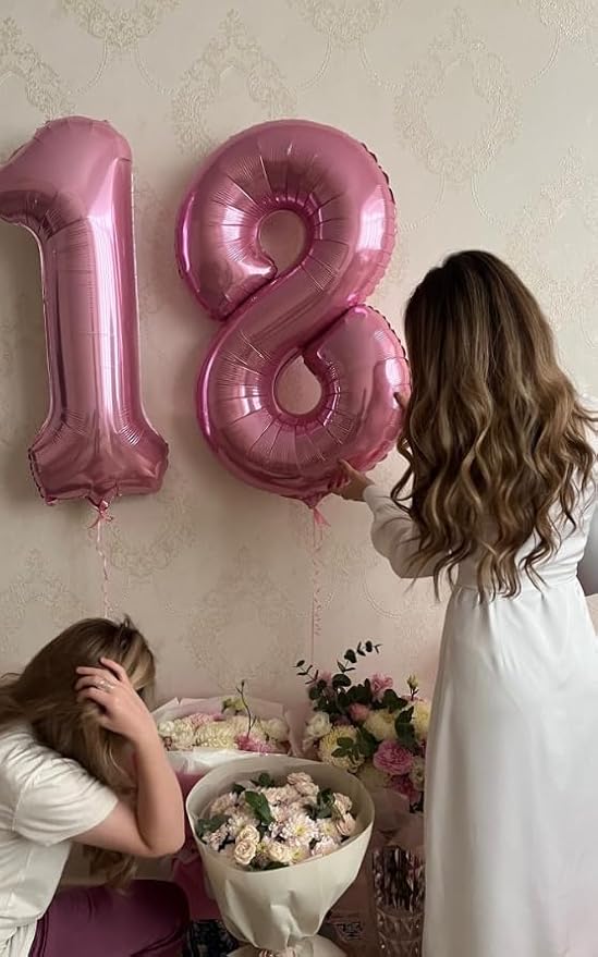 Pearl Pink Number 1 Balloon 40 inch, Balloon numbers party supplies, deco photo - Image 4