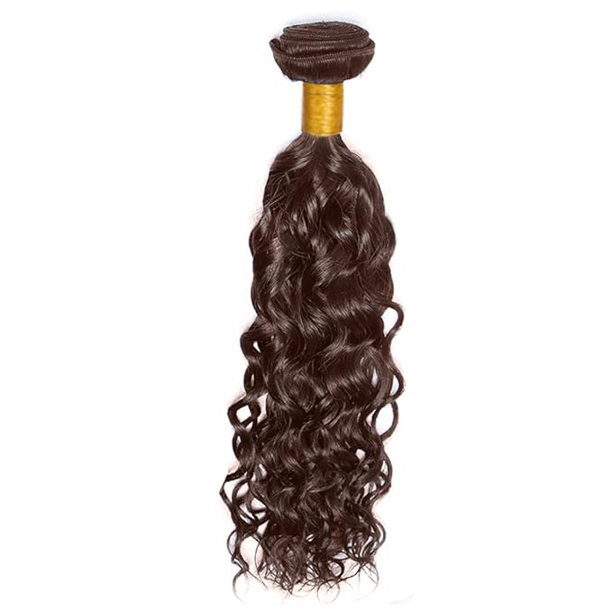 34 Inch Color 4 Bundles Human Hair Brown Water Wave Bundles Double Weft Chocolate Brown Wet and Wavy Bundle Hair Weave Niegmeag Brazilian Virgin Remy Hair Extensions 100g