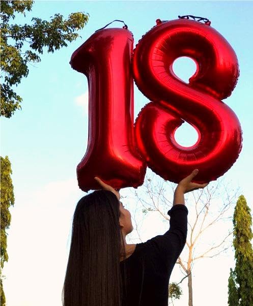 Red Number 8 Balloon 40 inch, Balloon numbers party supplies, deco photo shoot - Image 6