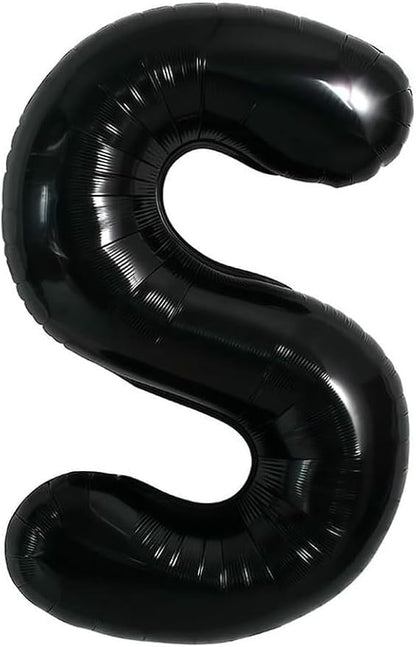 40 Inch Black Letter S Foil Balloon | Large Jumbo Mylar, Helium Alphabet Balloon - Image 2